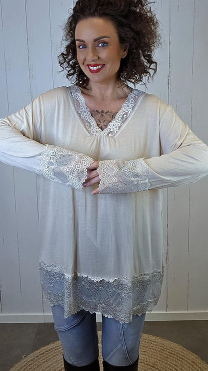 Frenchy topp beige