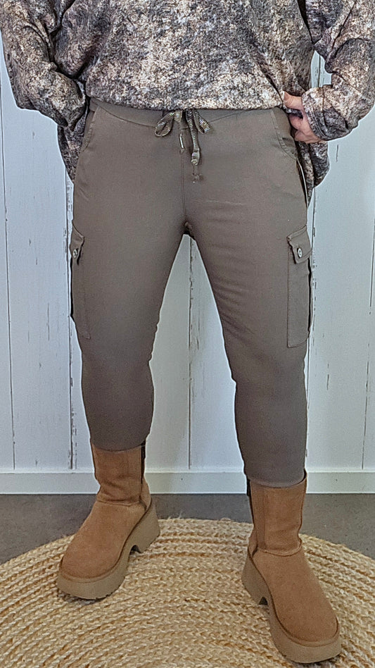 Mia cargo Bukse Taupe