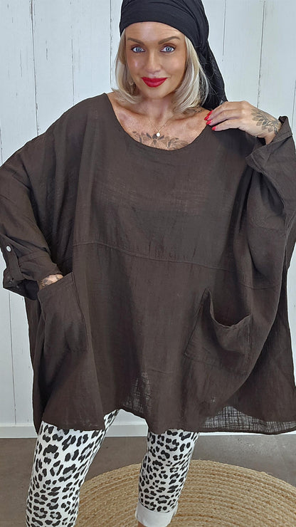 Melissa baggy topp brun
