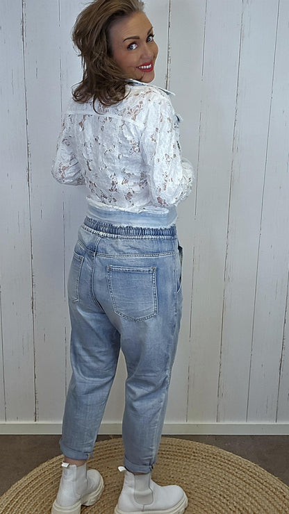 Gina denimlook-bukse