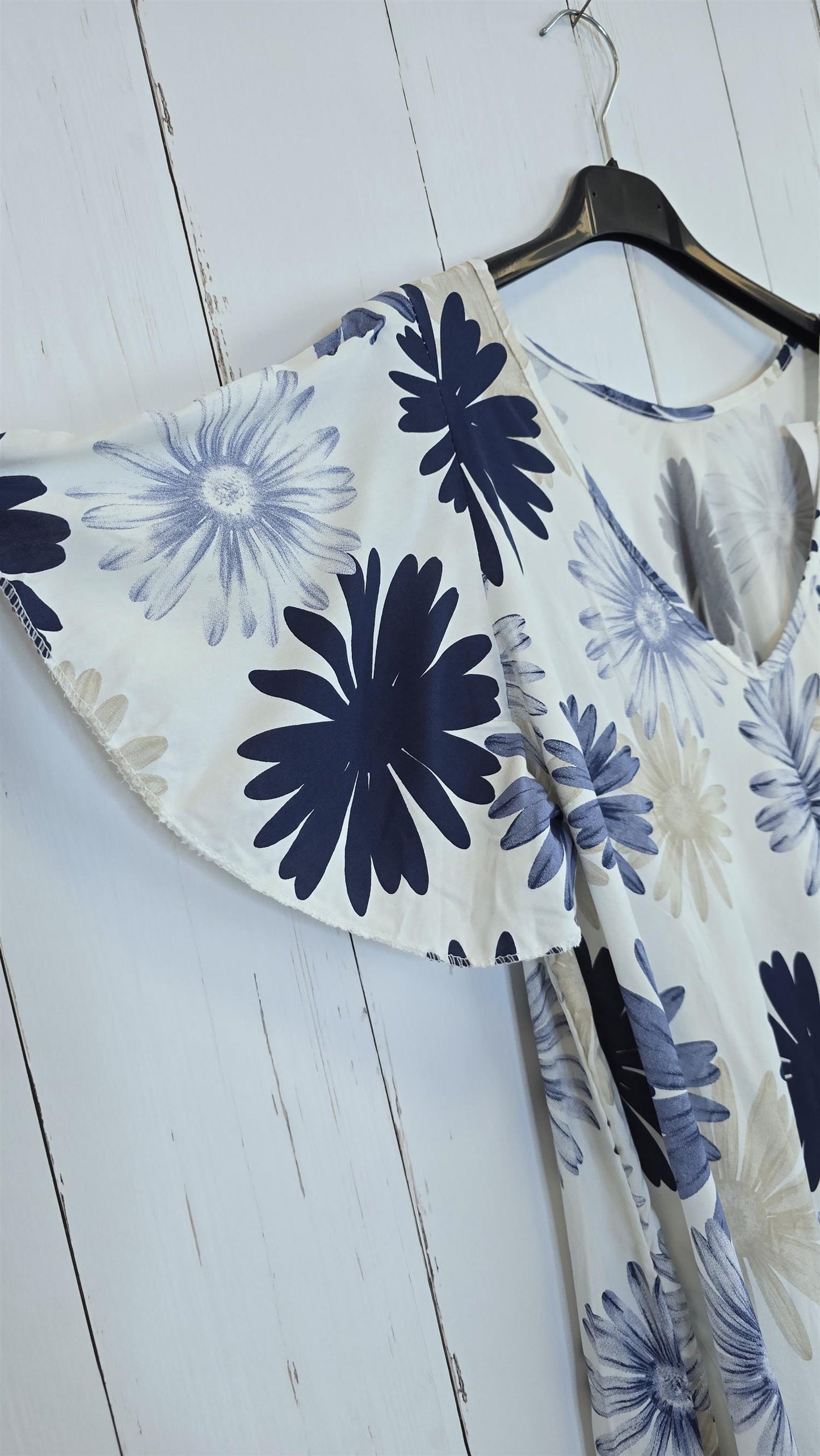 Cathia topp blomster blå