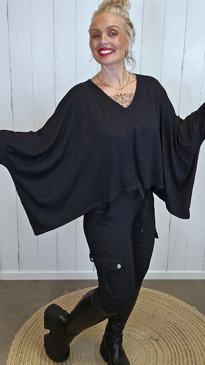 Xenia oversized topp svart