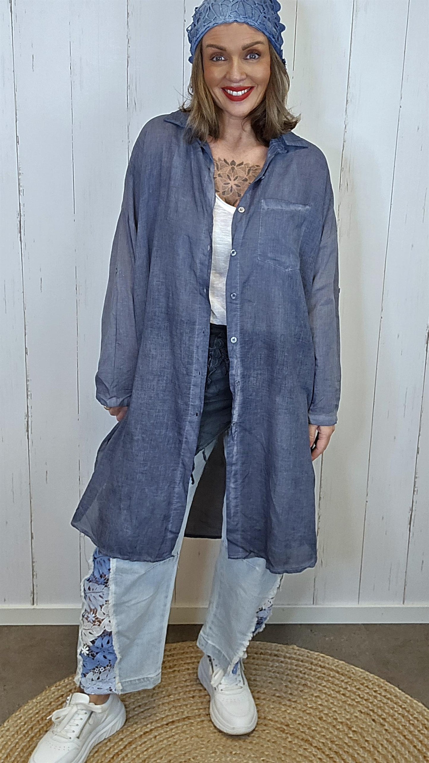 Celine skjortekjole navy