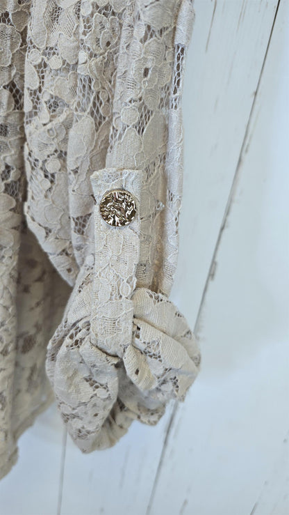 Amalie blondeskjorte beige