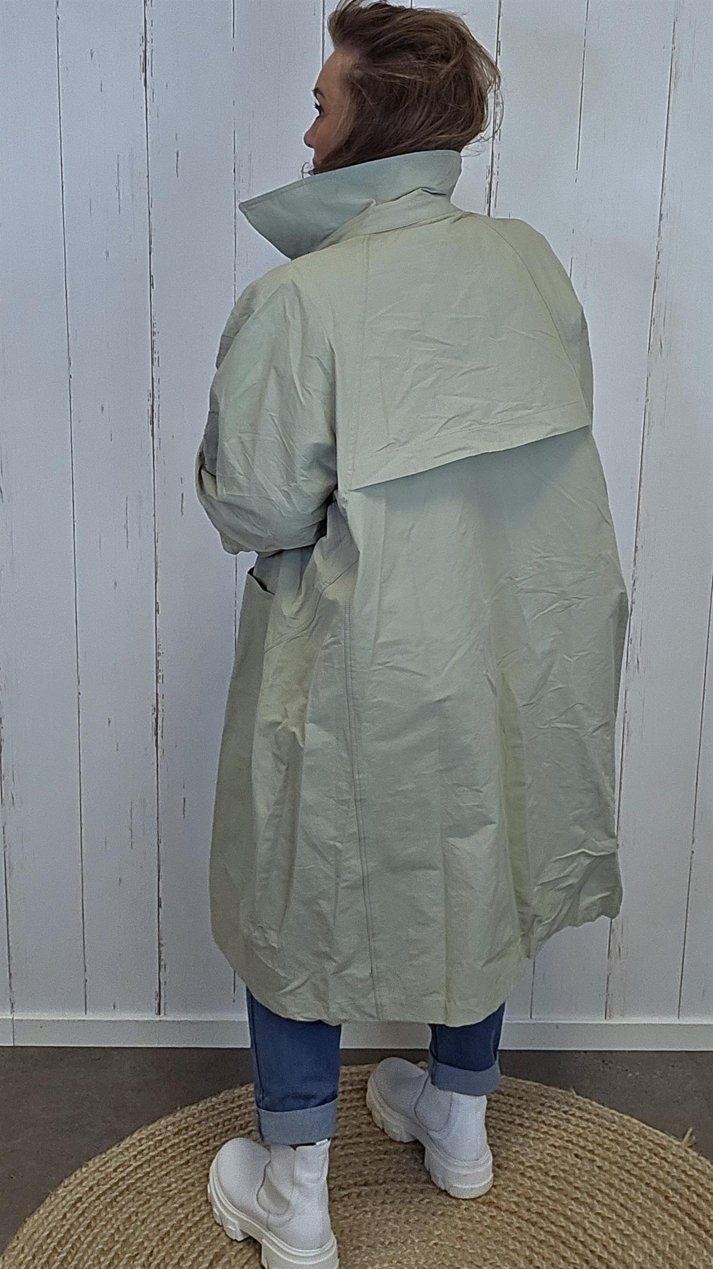 Freja kåpe dus grønn beige