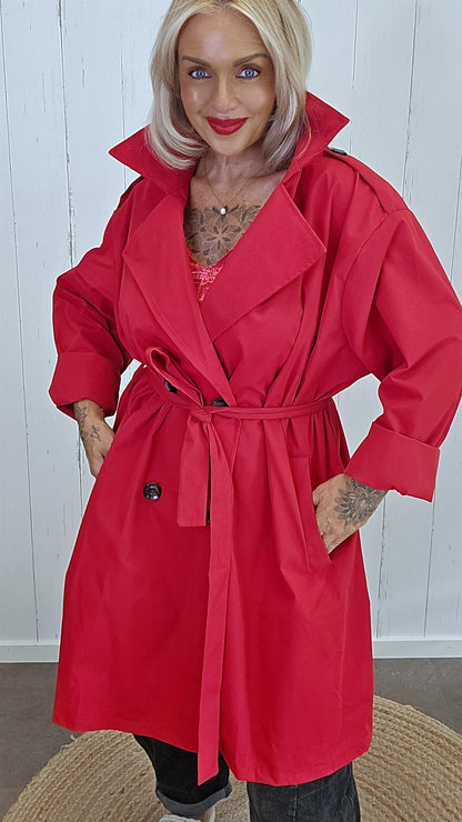Carrie Trenchcoat rød