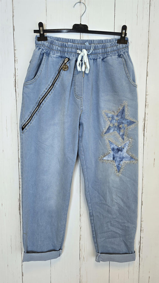 Stella denim joggebukse lys