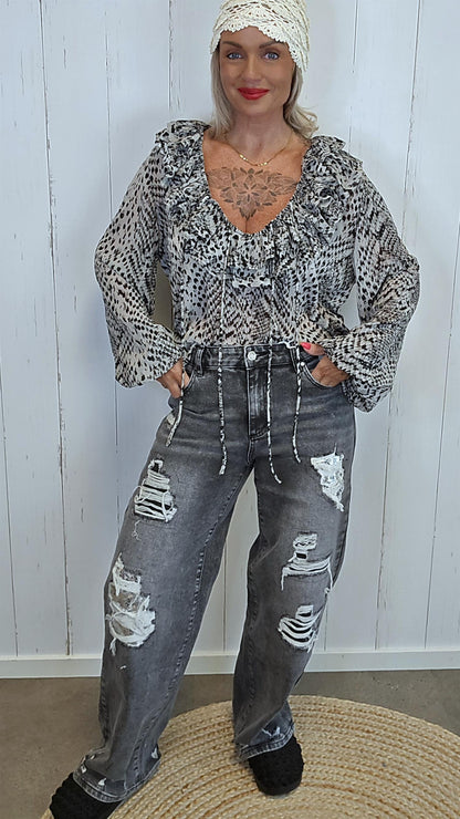 Leo bluse svart