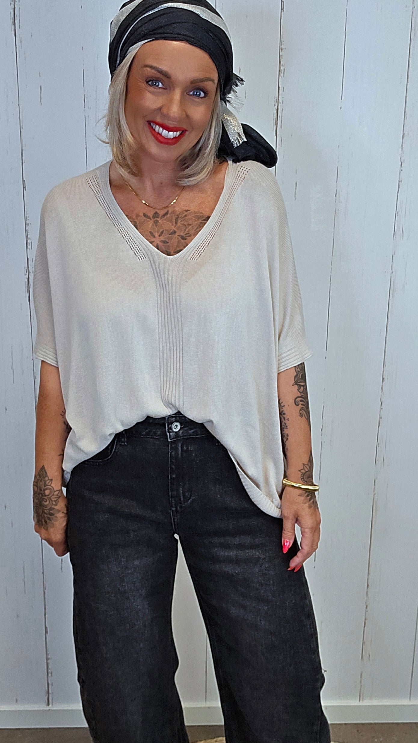 Ylva genser topp beige