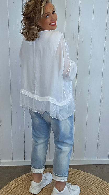Elvira bluse hvit