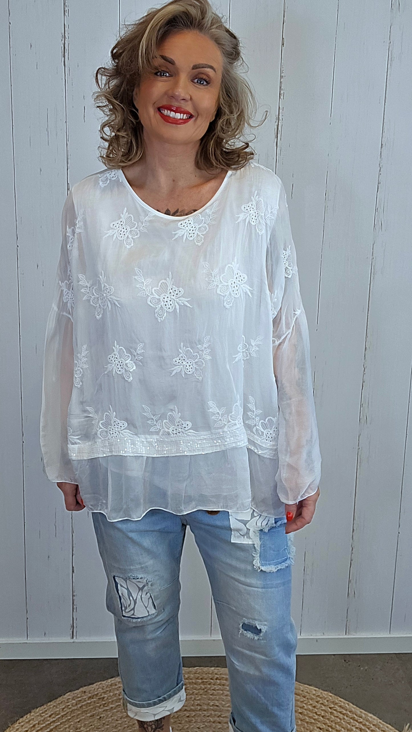 Elvira bluse hvit