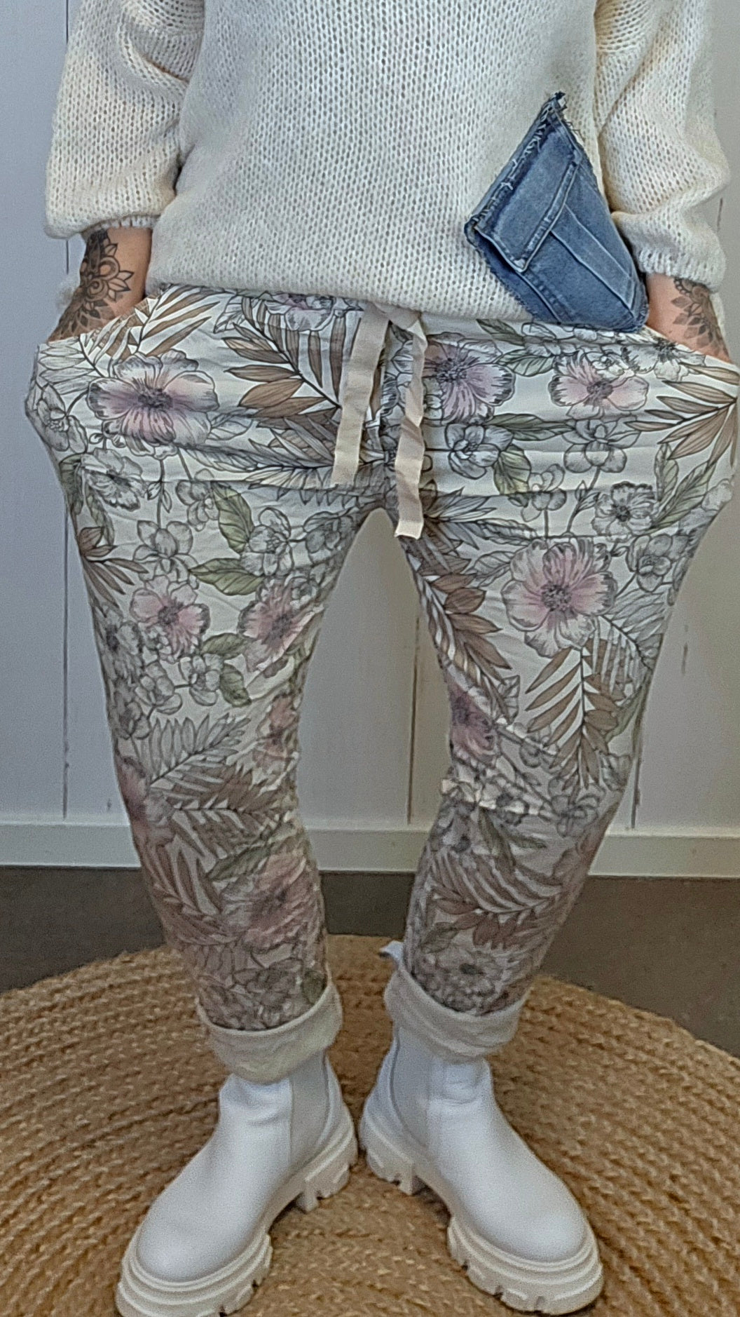 Sofie blomstemønstret bukse