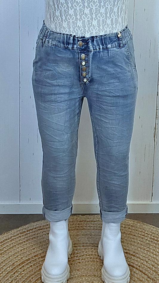 Hayley jeans lys med knapper