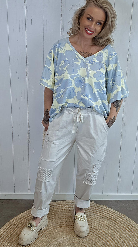 Viktoria bomullsbukse beige