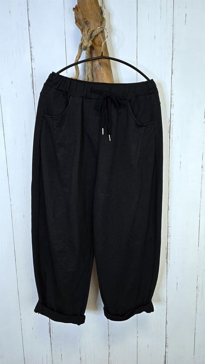Joggebukse med strikk svart