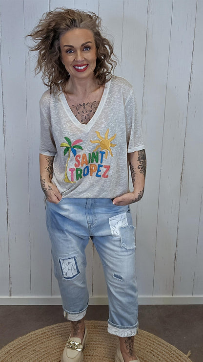 Saint Tropez t-skjorte sand