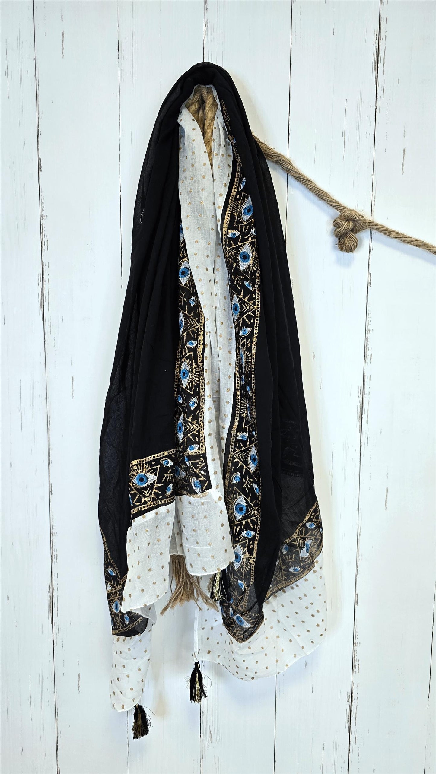 Sussie skjerf svart/hvit