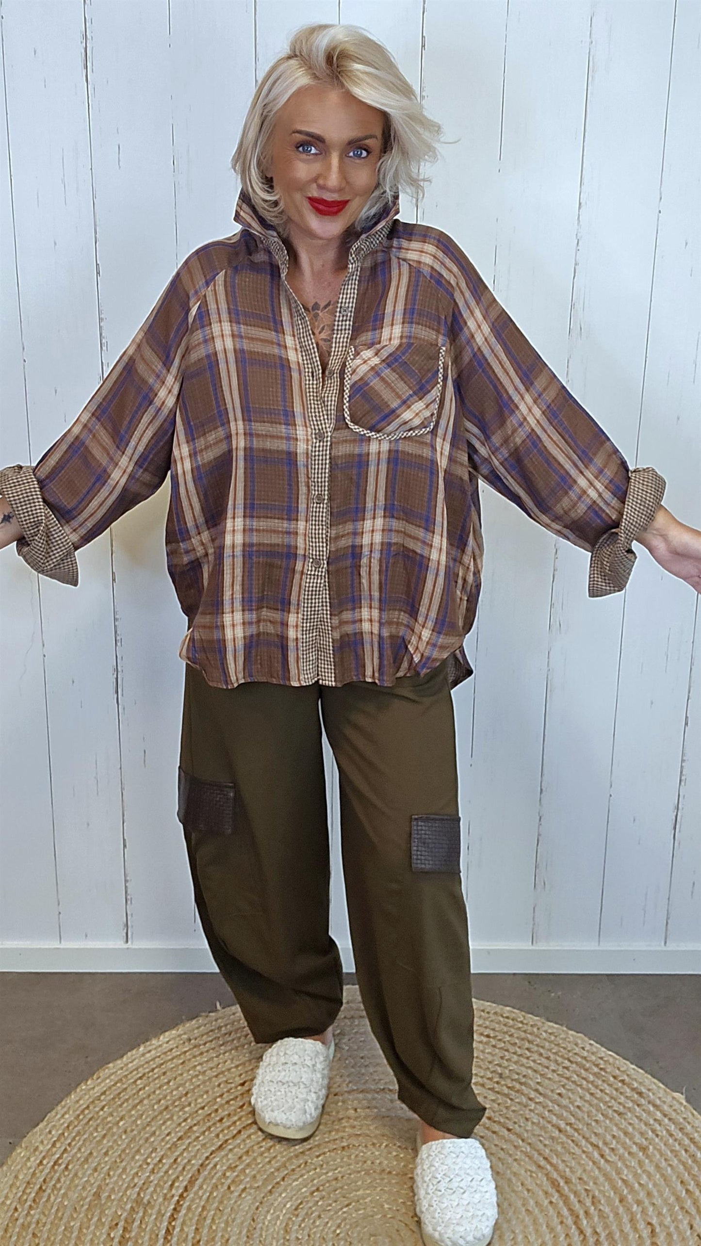 Wendy skjorte brun/blå