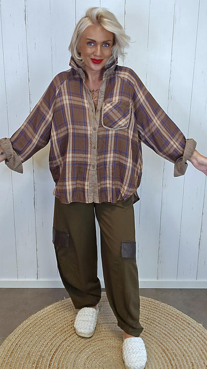 Wendy skjorte brun/blå