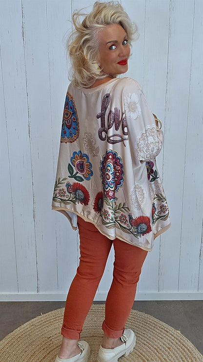 Frida topp med print