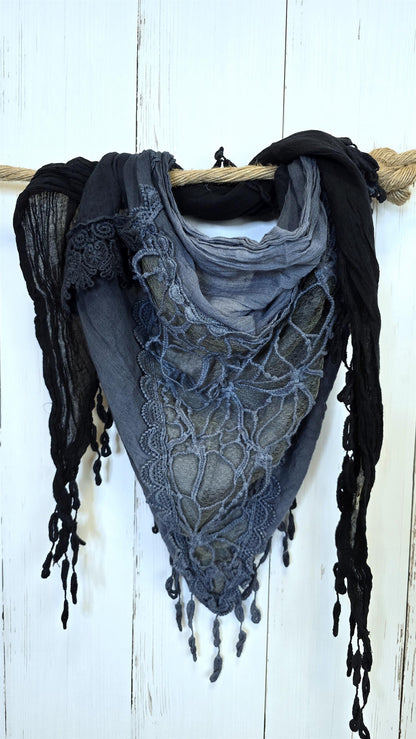 Lise skjerf svart/navy