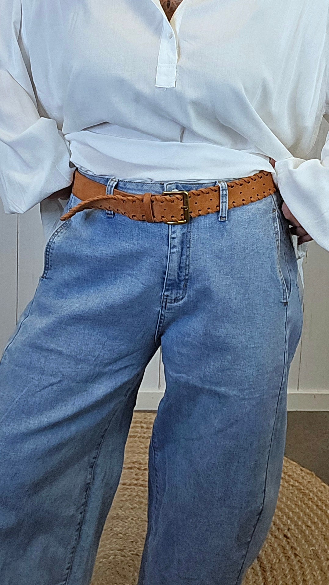 Anna barrel jeans lyseblå