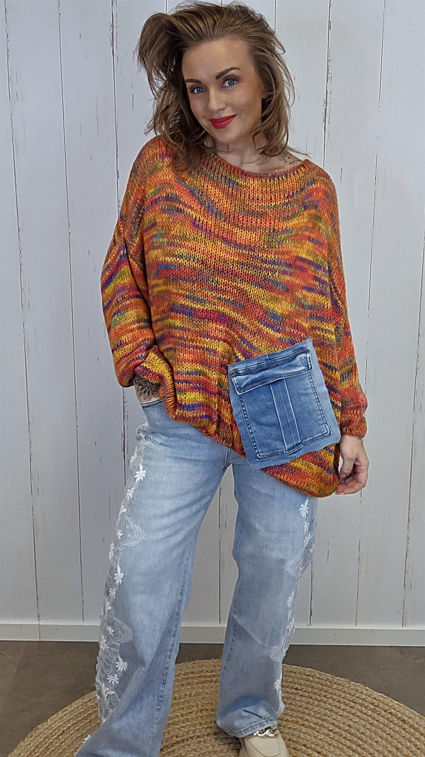 Bella Strikket Genser multicolour