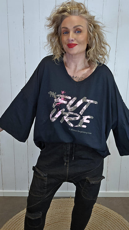 Future oversized topp svart