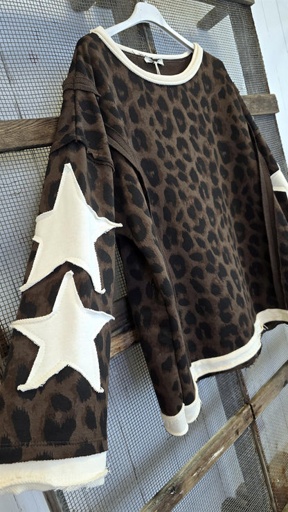 Stella leopardgenser med stjerne brun