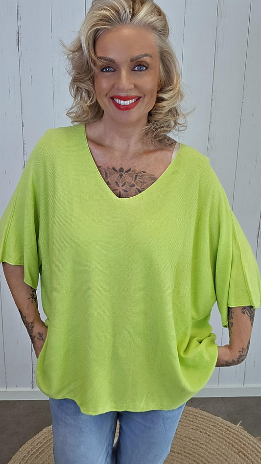 Leah genser topp lime grønn