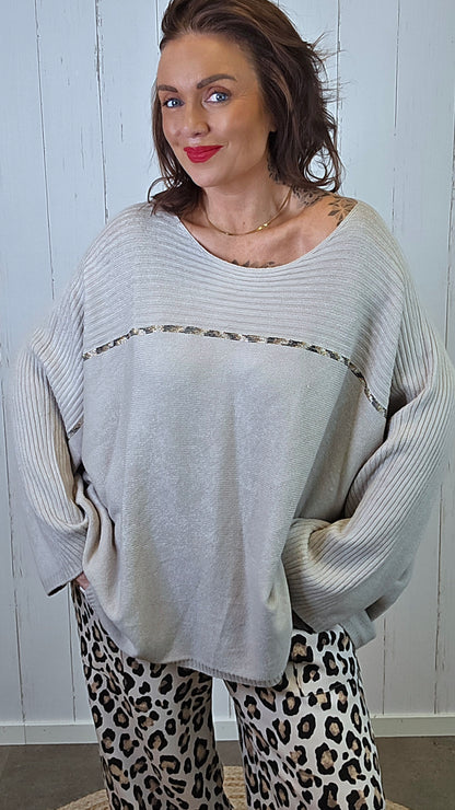 Elin Oversized Genser Taupe