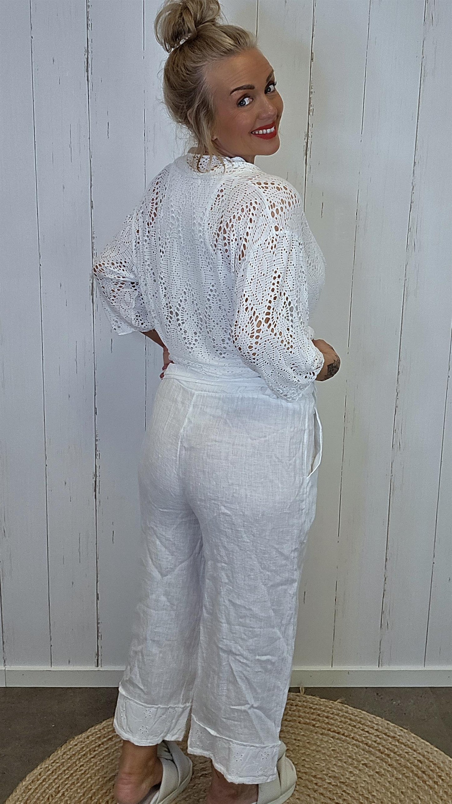Johanne linbukse hvit