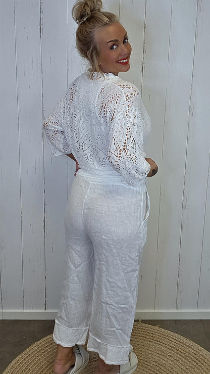 Johanne linbukse hvit