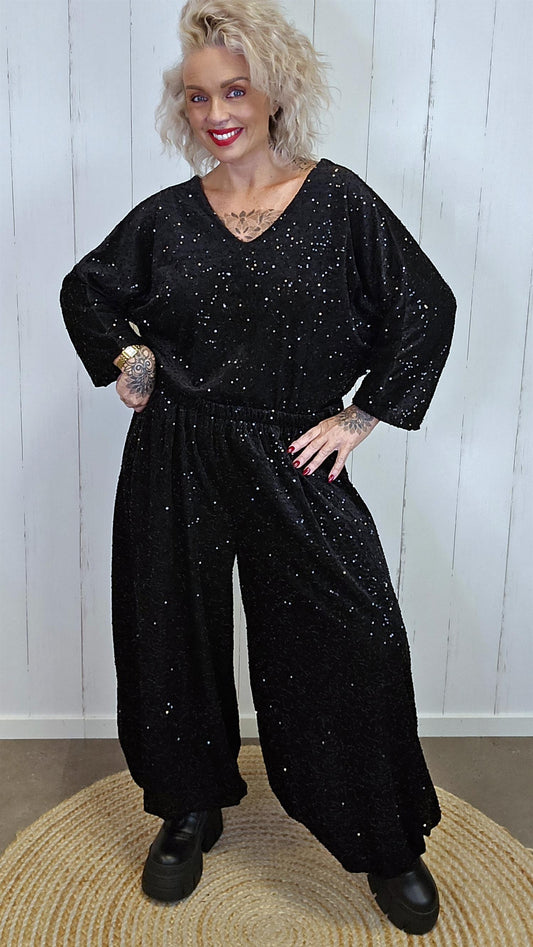 Livia ballongbukse med blingpaljetter