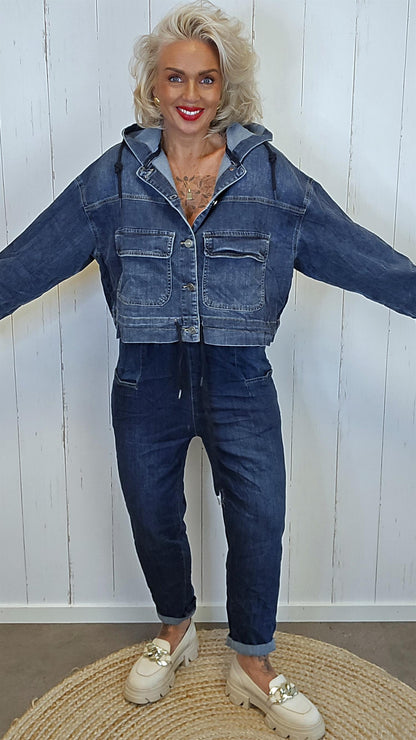 Alysa denim Hettejakke
