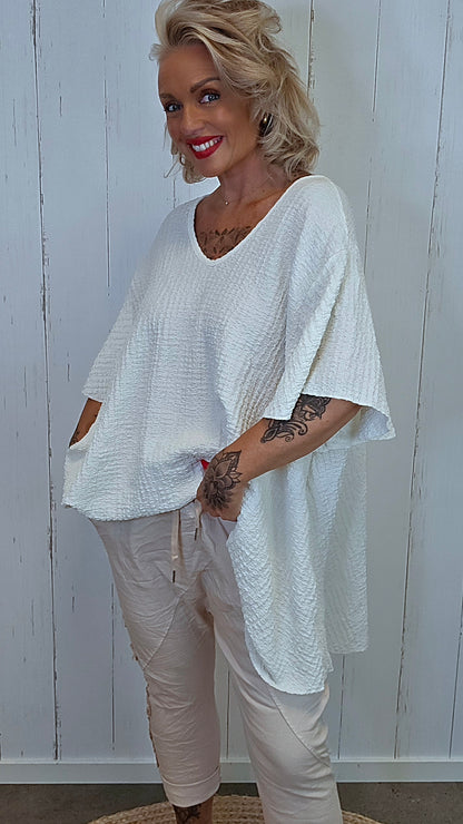 Elisabeth tunikatopp creme