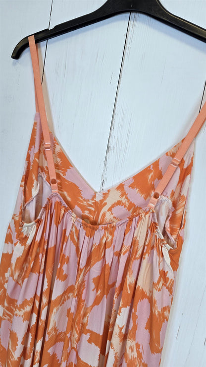 Bella maxikjole med print orange