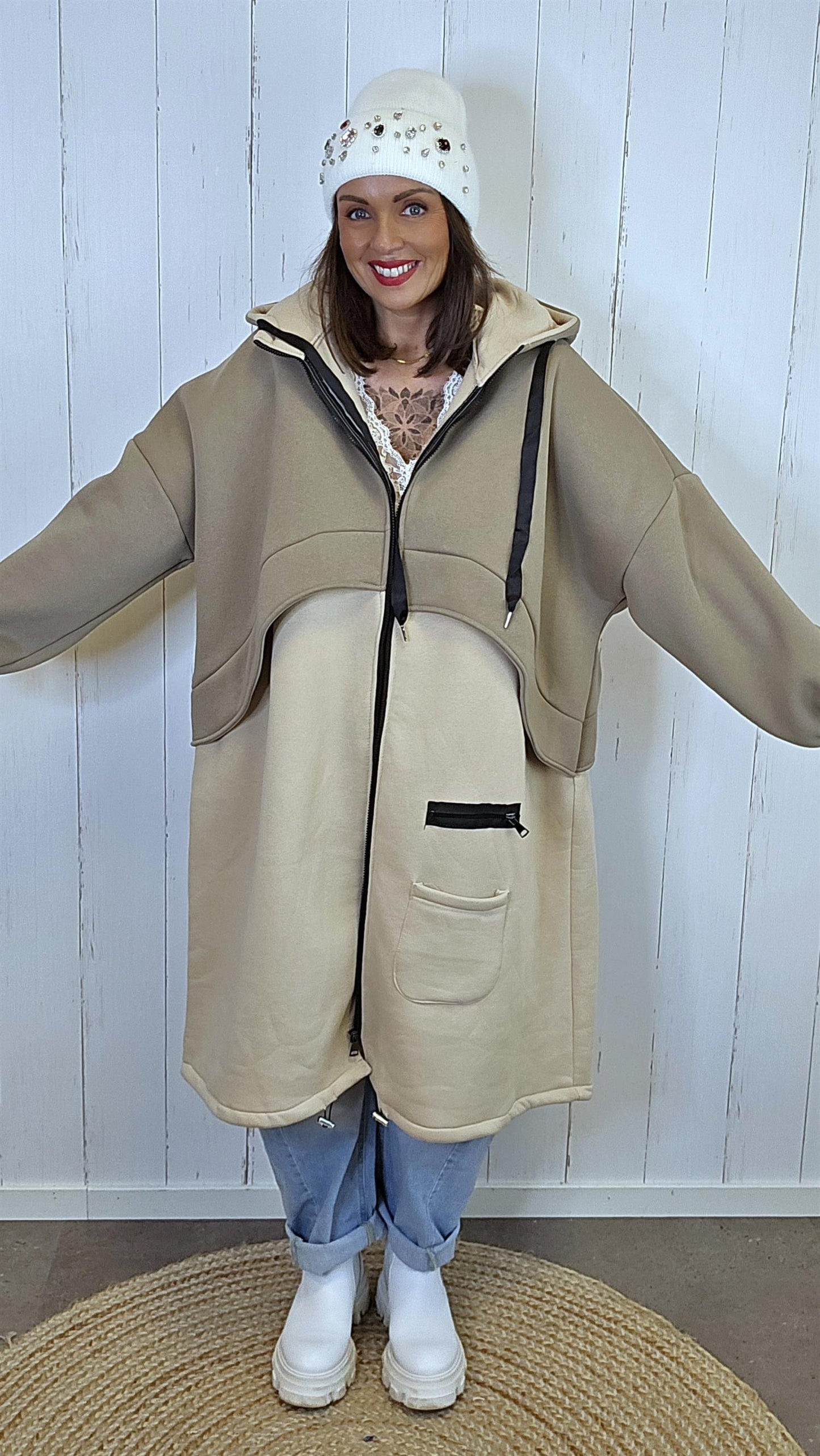 Nova lang oversized hettejakke