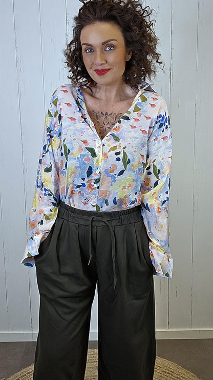 Sofie bomullsskjorte multicolor