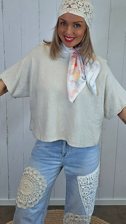 Luna genser topp beige