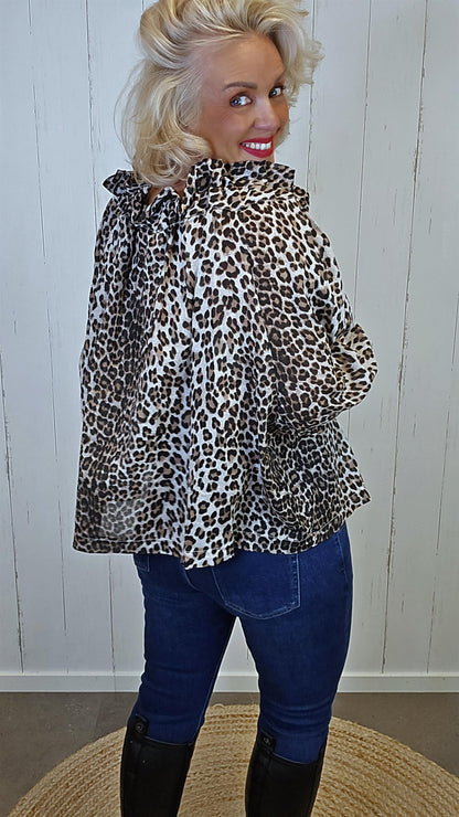 Gia leo bluse med sløyfe