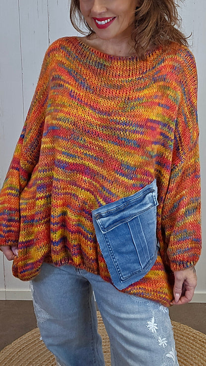 Bella Strikket Genser multicolour