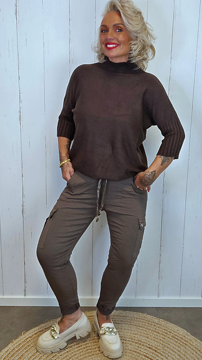 Mia cargo bukse brun