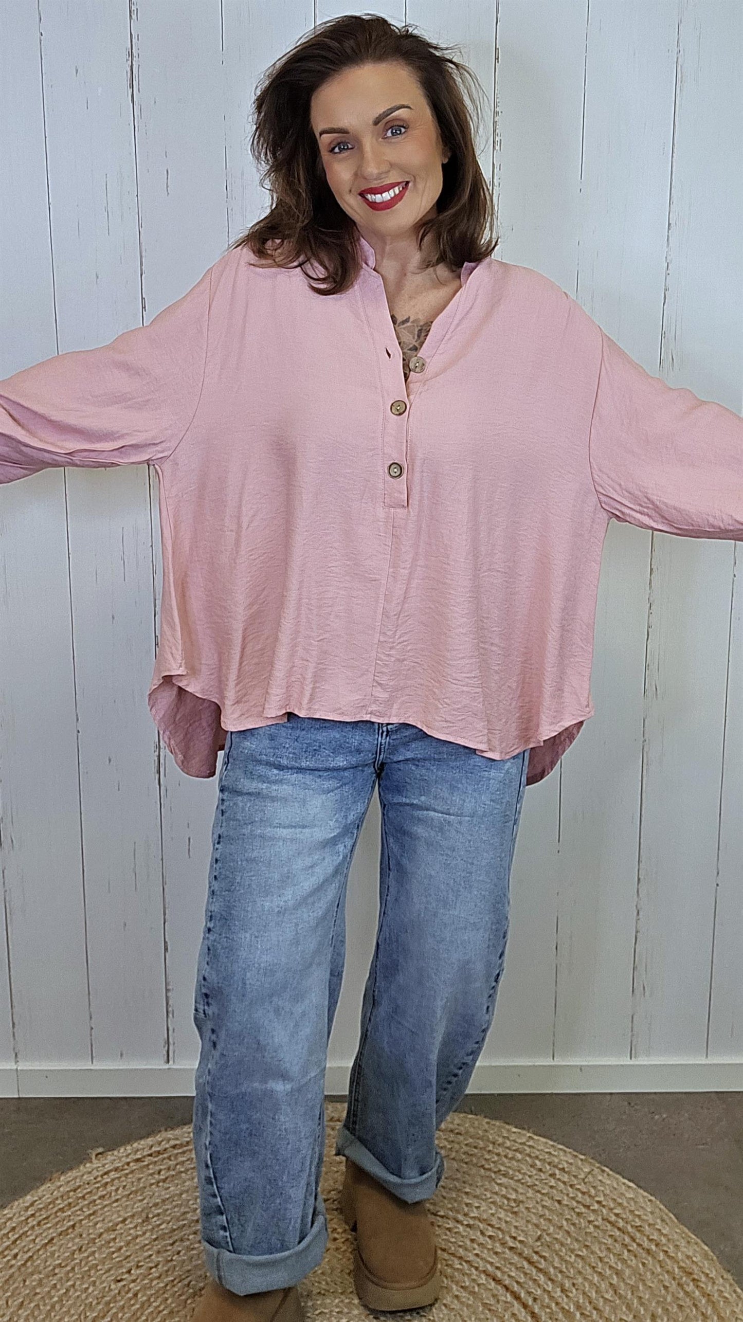 Sara Viskosebluse Rosa