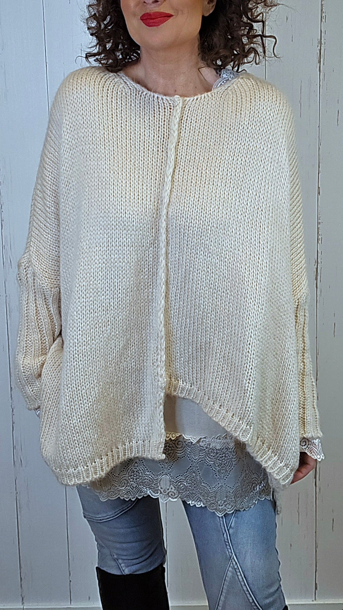 Hedda strikkegenser beige
