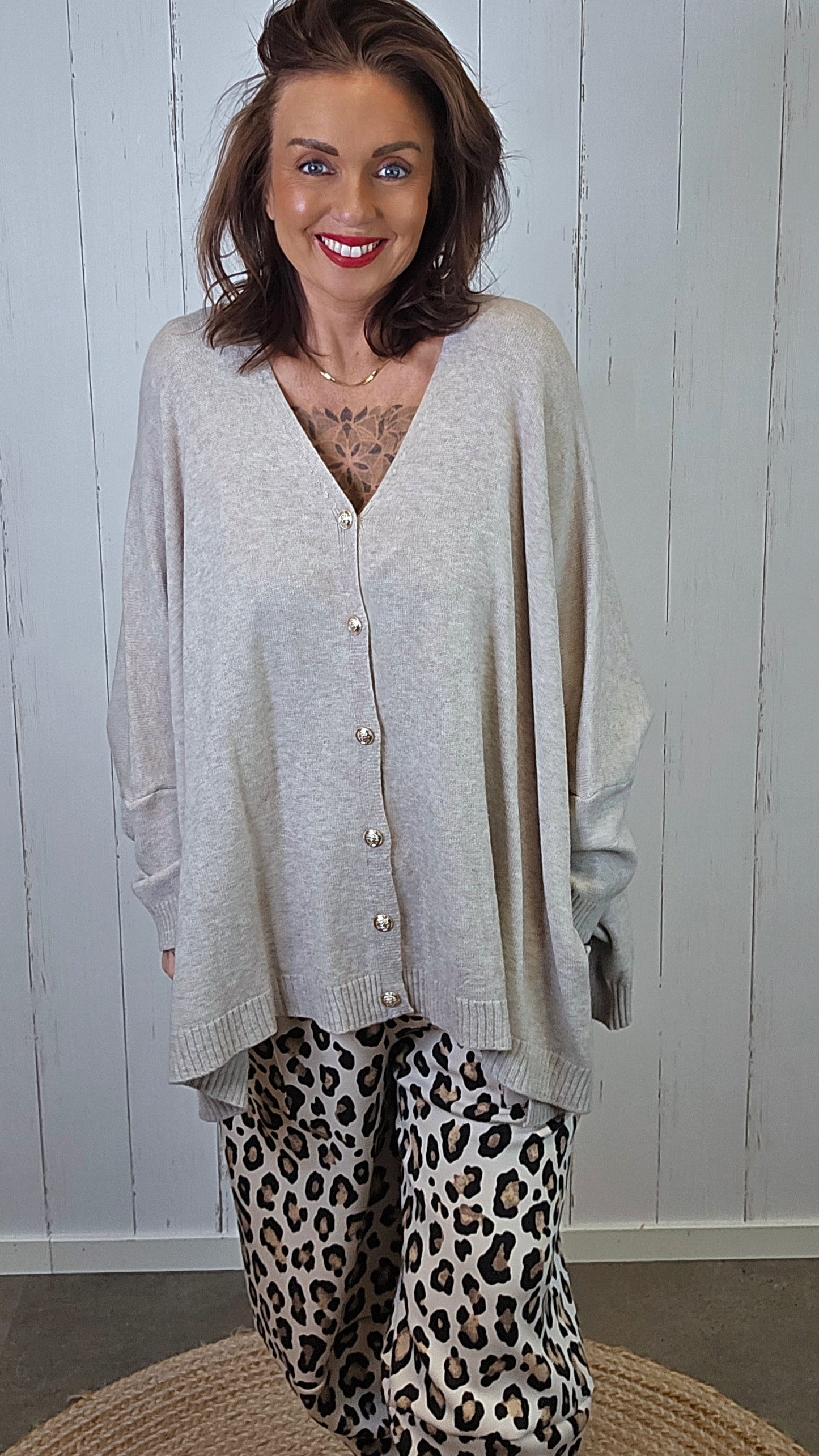 Enya cardigan taupe