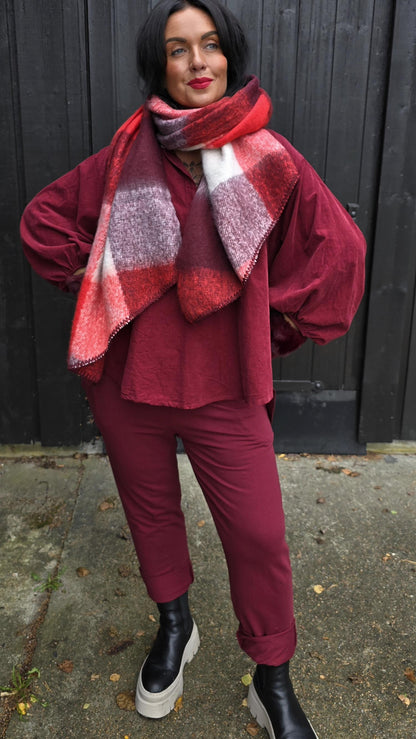 Wilma skjerf burgunder