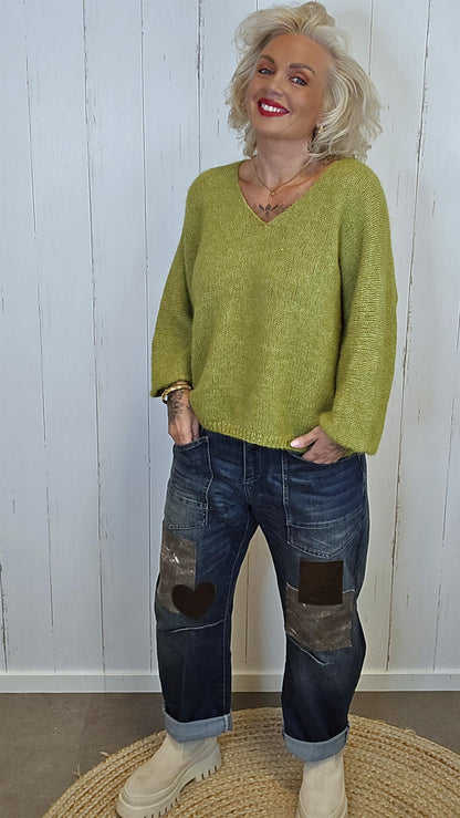 Anna genser lys grønn