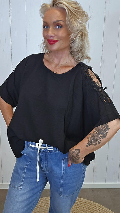 PonchoTopp med Åpne Skuldre beige