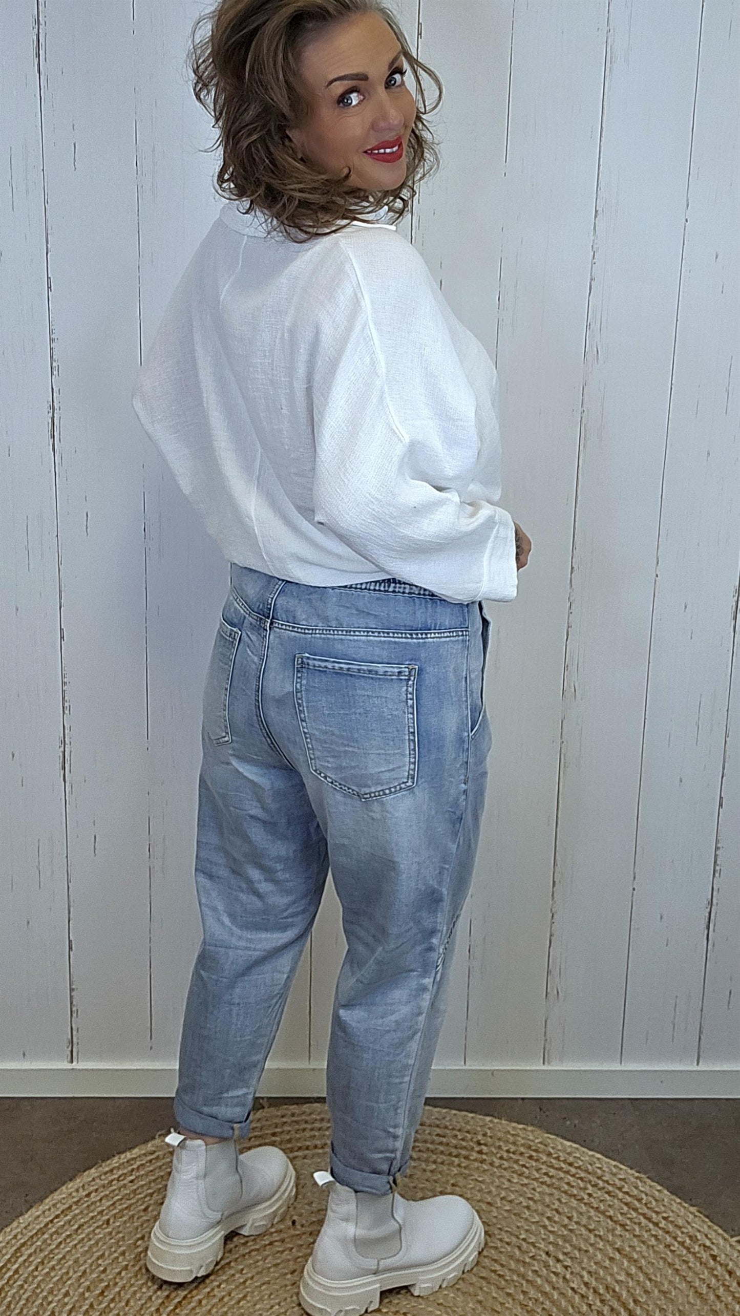 Gina denimlook-bukse